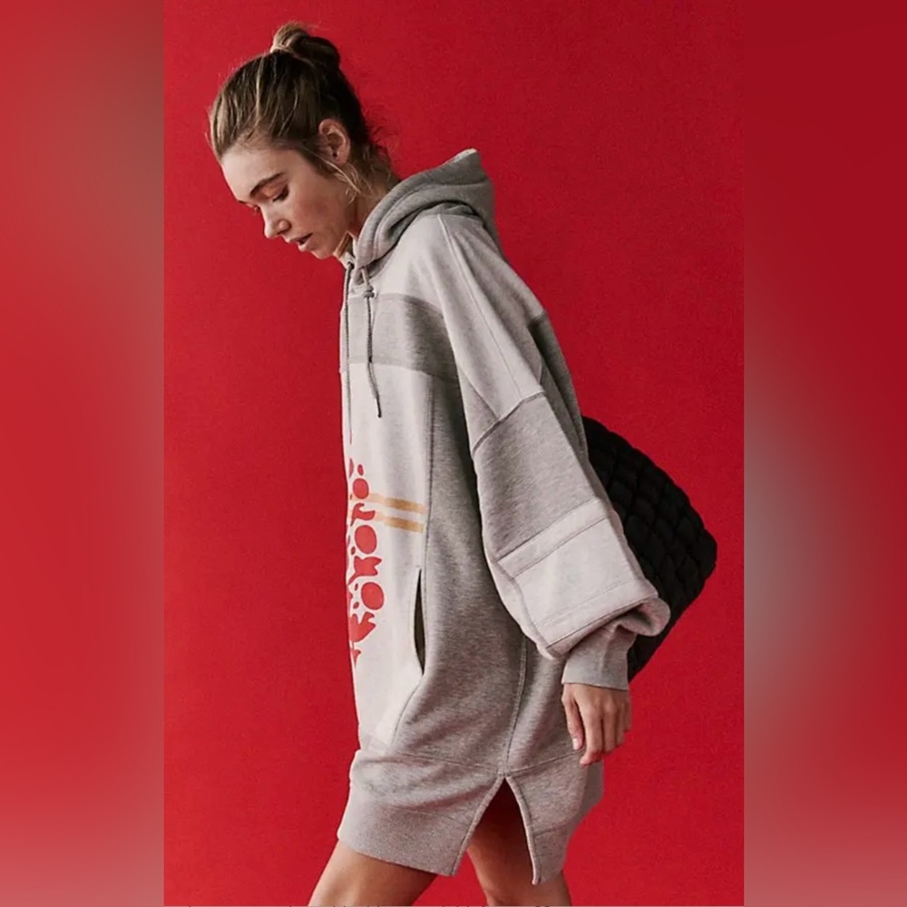 (NWOT) Free People Triple Threat Logo Hoodie - Picture 2 of 14
